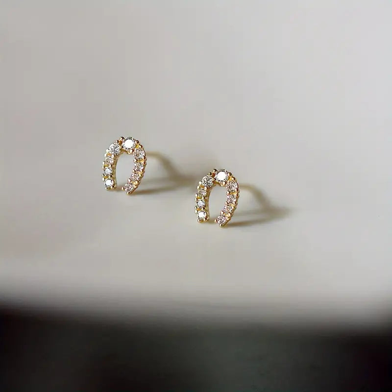 Mini Horseshoe-Shaped Stud Earrings,