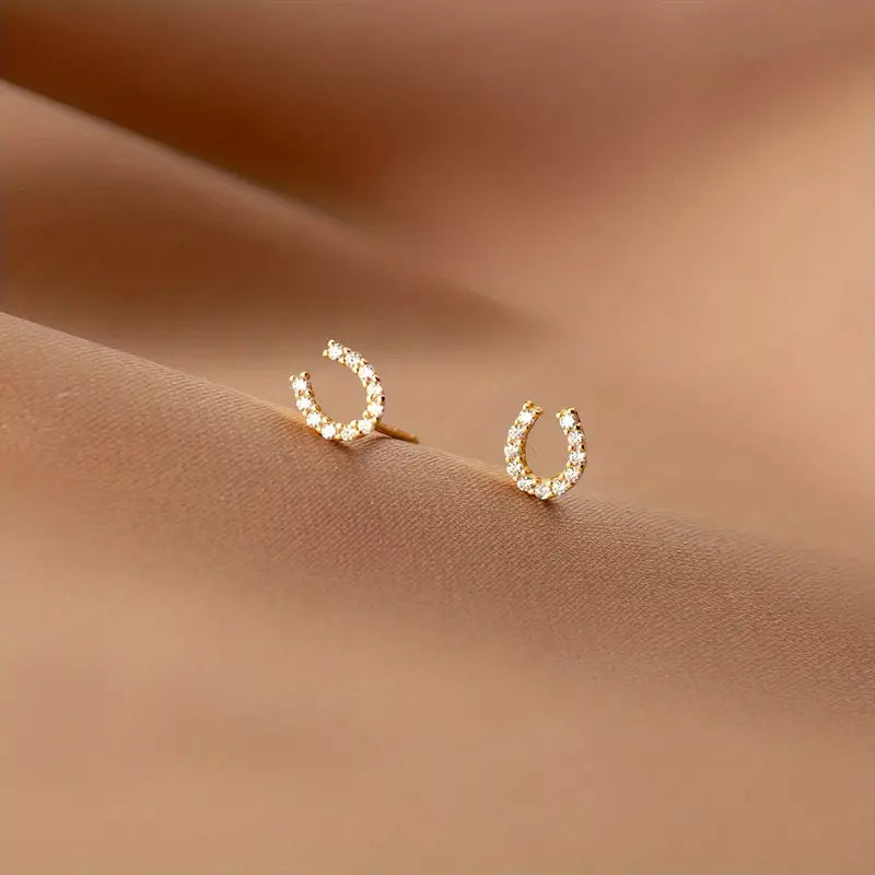 Mini Horseshoe-Shaped Stud Earrings,