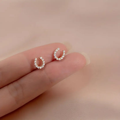 Mini Horseshoe-Shaped Stud Earrings,