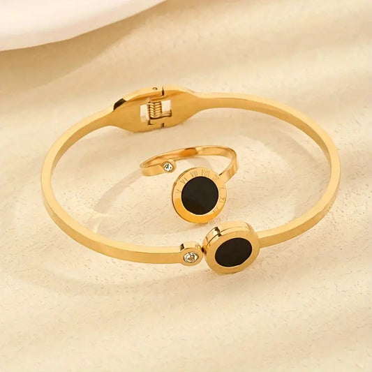 18K Gold-Plated Stainless Steel Fashion Jewelry Set