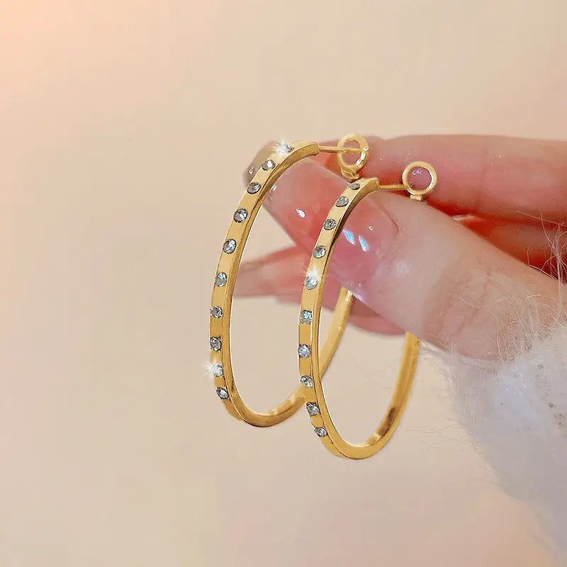 Earrings Sparkling Non-Plated Hoops,