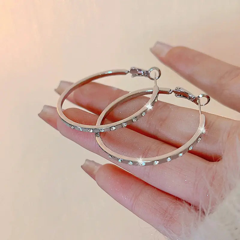 Earrings Sparkling Non-Plated Hoops,