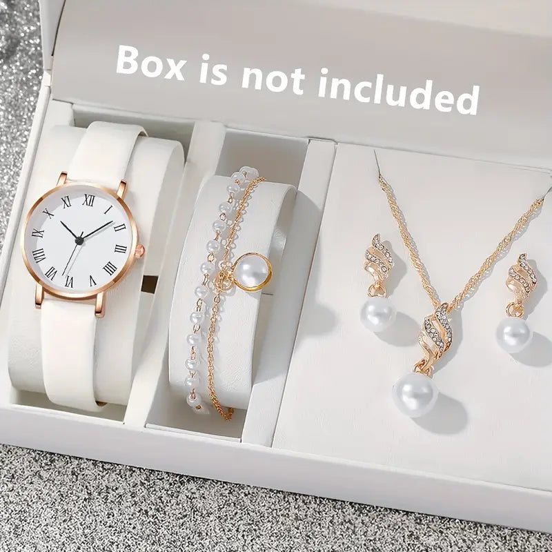 5pcs/Set Women'S Quartz Watch