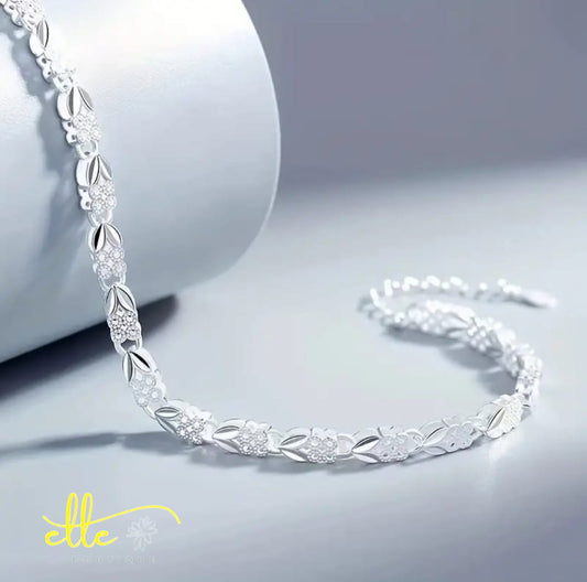 Bracelet with Heart Accents,  Silver-Plated