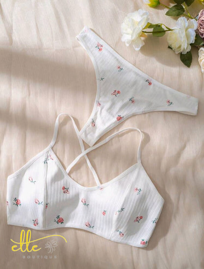 Floral Print Bra & Panty Lingerie Set