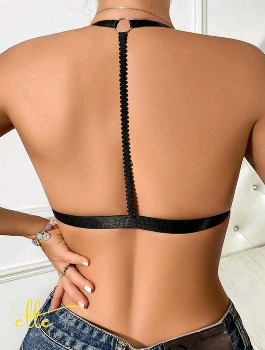 Women's Round Ring Linked Halter Bra