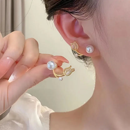 Elegant Tulip Stud Earrings