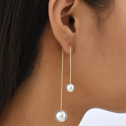 Elegant Faux Pearl Threader Earrings